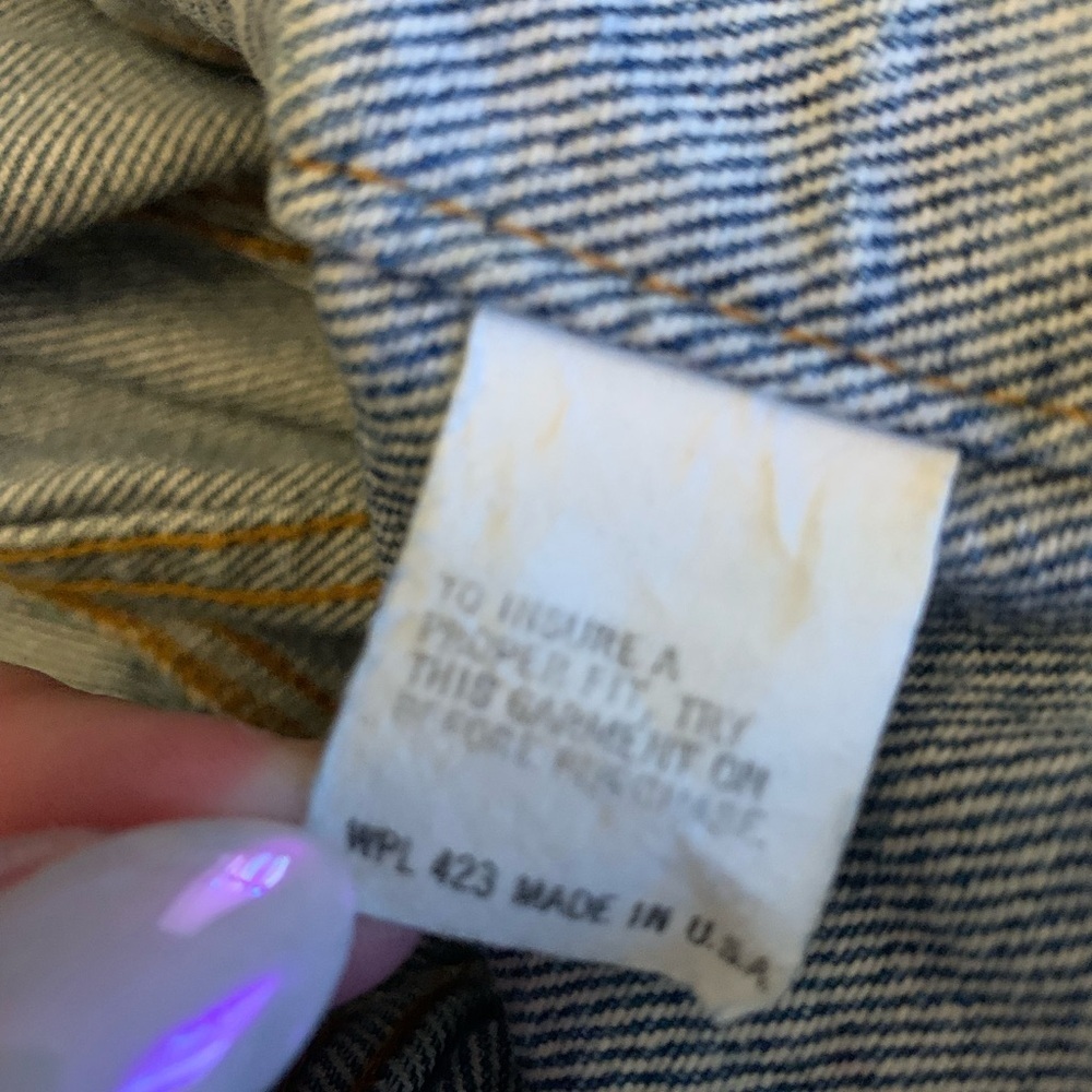 70's 80’s Levi’s Denim Trucker Jacket WPL 423 USA Sz 38 See Measurements VTG - Picture 11 of 12